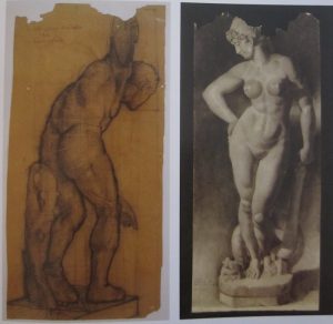 Sold separately Discobolus: charcoal in ochre paper (43 cm x 90 cm) 1.800 - € Venus: composed bar and smudgers (40 cm x 100 cm) 1.800 - €